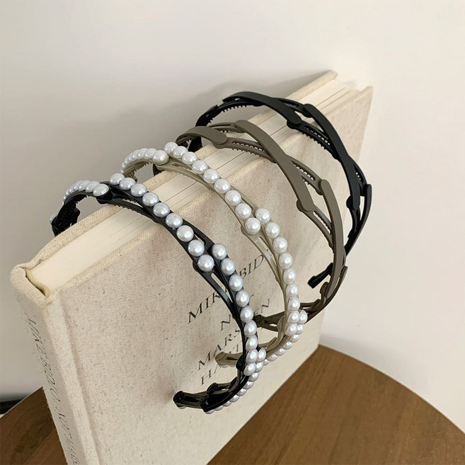 스타일플래닛 접이식 진주 귀안아픈 헤어밴드 4종 세트