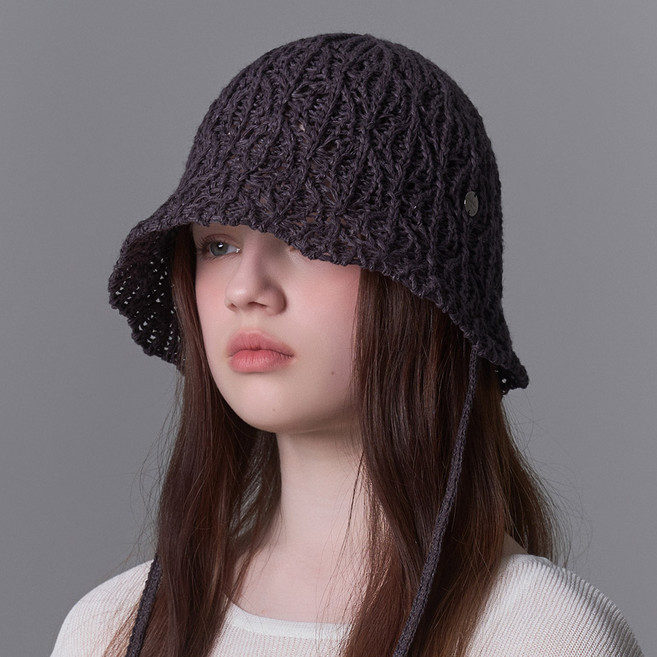 화이트샌즈 플로랄 물결 한지사 에어리 버킷햇 에데사