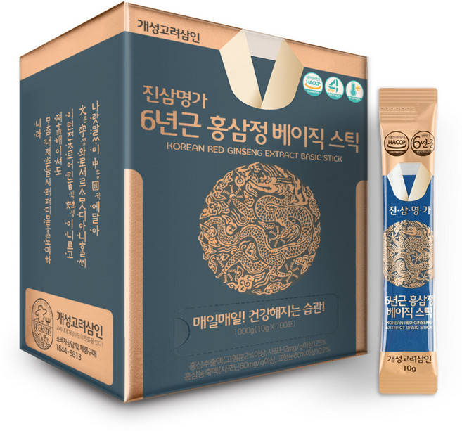 개성고려삼인 진삼명가 6년근 홍삼정 베이직 홍삼 스틱 100p, 1kg, 1개