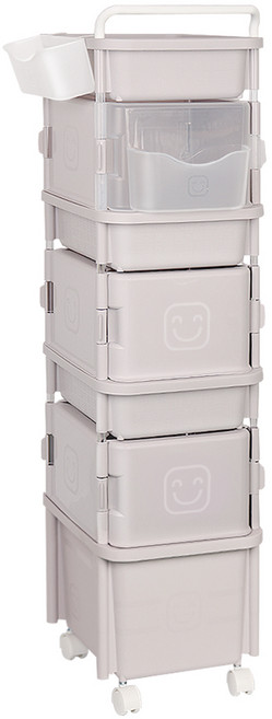 리빙스마일 포켓도어 기저귀정리함 혼합 4단, 크리스탈 베이지, 1개