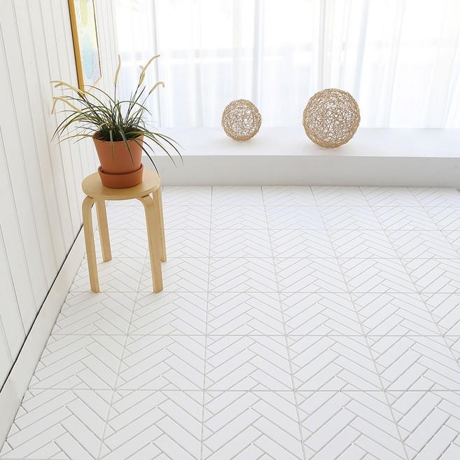 위즈홈 헤링본 조립식 마루, 화이트, 16개