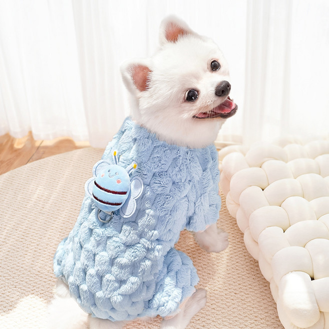 아티펫 반려동물 둥근꿀벌 따뜻한 견인 올인원, 블루, 1개