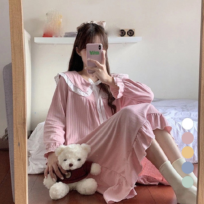 엘쏘 여성용 러블리 리본 공주 잠옷 원피스