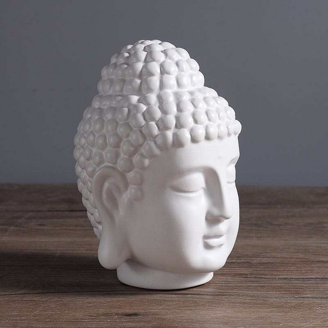 室內裝飾 佛教商品 佛陀 佛頭像, 白色