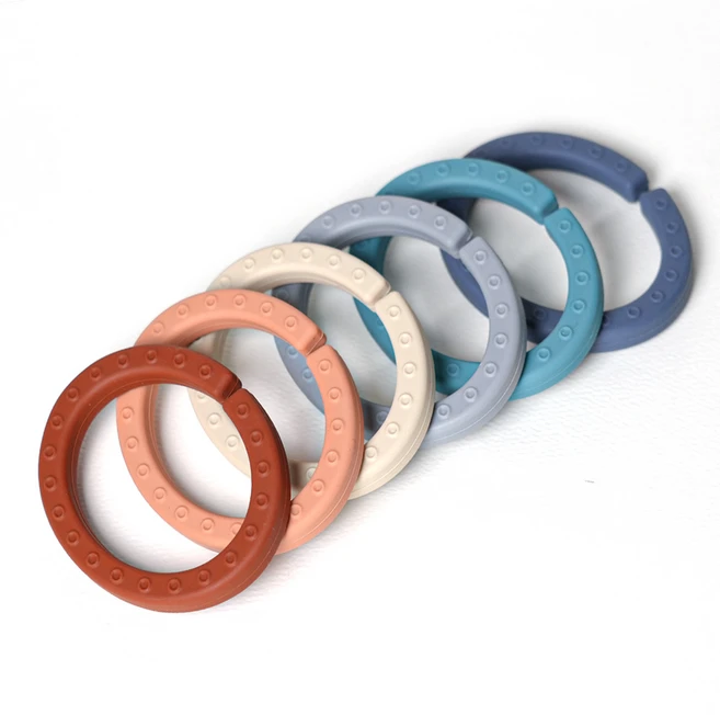 마더케이 유아용 실리콘 치발기 고리 6종 세트, 치발기 6종, 혼합색상, 1세트 - 쿠팡