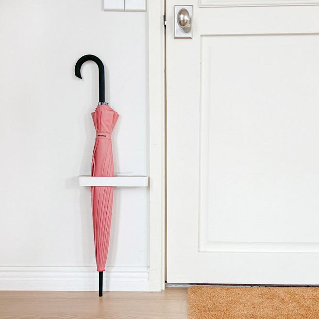 무타공 접착식 우산거치대, 1개, 화이트