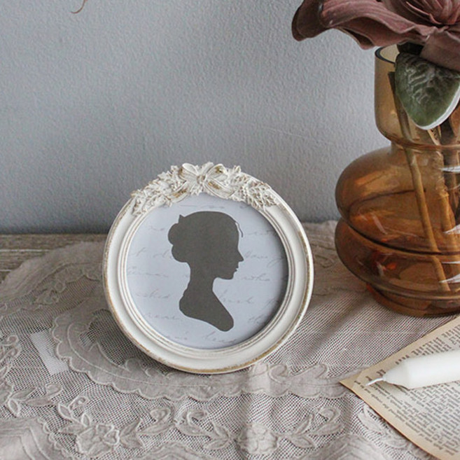 꼬떼따블 플로랑스 라운드 액자 K52565, 1개, 아이보리