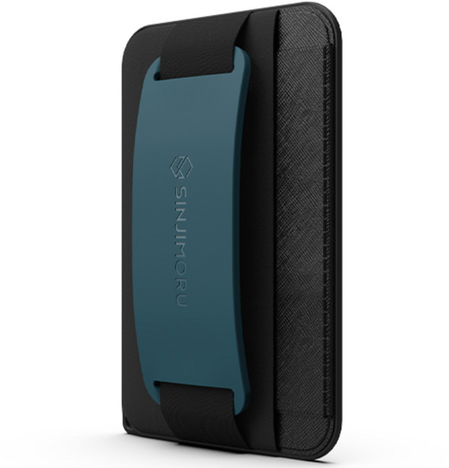 신지모루 맥세이프 호환 그립 스트랩 휴대폰 카드지갑, 블루, 1개