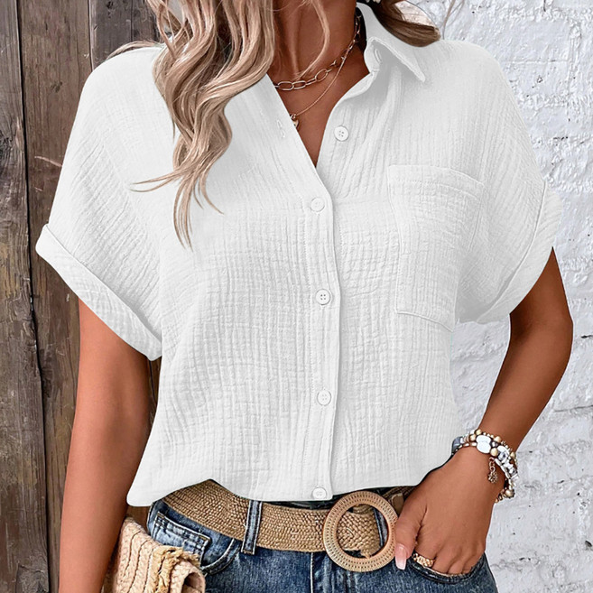 마켓에이 여성용 코튼 캐주얼 베이직 반팔셔츠 M263-0346