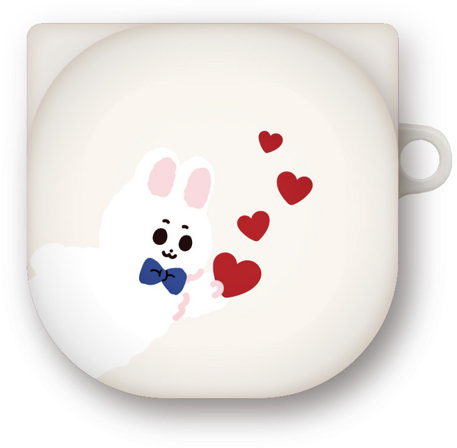 프루그나 파티래빗러브 갤럭시 버즈 프로 / 버즈 라이브 / 버즈2 케이스, 파란리본하트, 1개