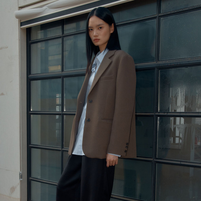 38COMEONCOMMON 女款羊毛單排扣外套