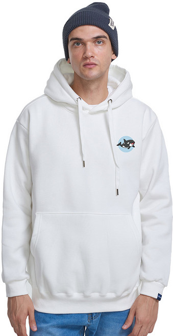 진마니아 클로니아 푸른바다 돌핀 기모 후드 티셔츠 CH5T48