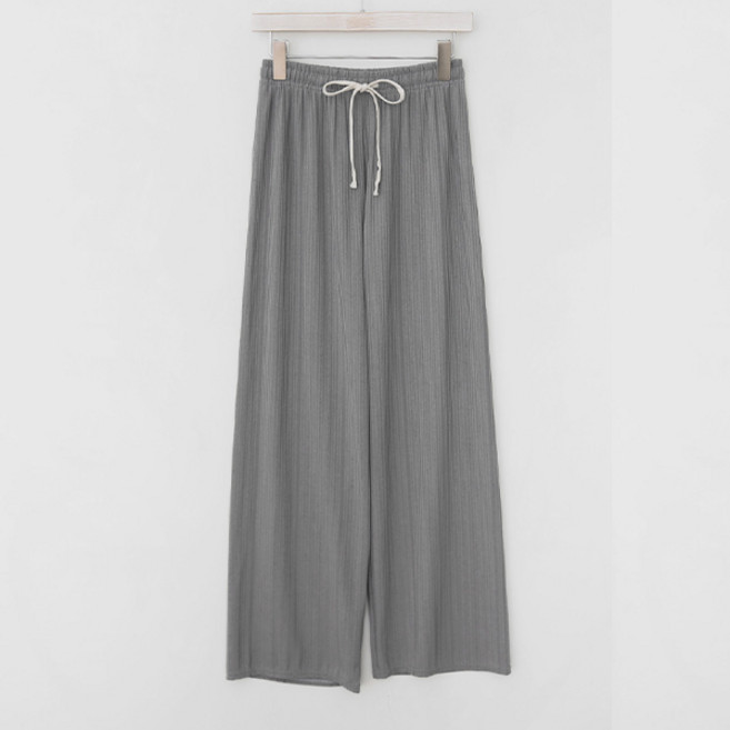 큐니걸스 여성용 골지플리츠 밴딩 와이드 팬츠 155cm
