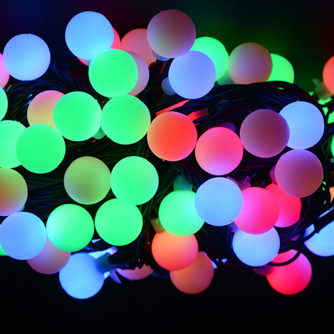 LED 앵두 메모리형 검정선 줄전구 100구, 4색컬러, 1개