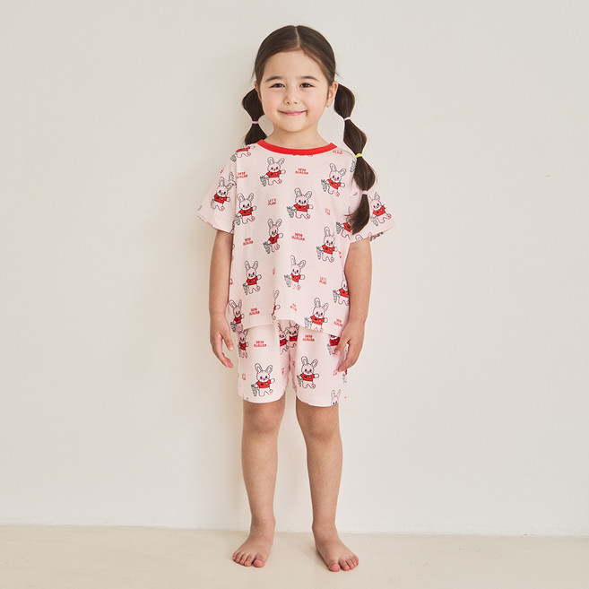 로토토베베 아동용 캐리 반팔 헐랭 실내복 상하의 세트