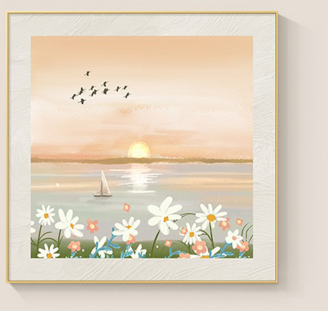 더플로우커머스 크림톤 북유럽 감성 아트 홈인테리어 벽장식 포스터 액자 D타입, 옐로우