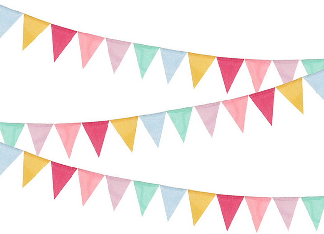 코히모 패브릭 완성형 깃발 가랜드 36p 세트 5W0479, 1세트, 혼합색상