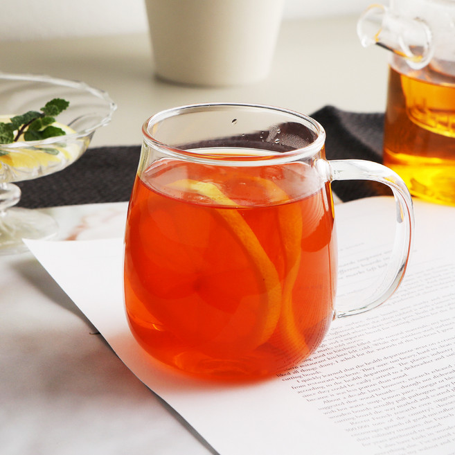 홈카페 내열유리 단지 머그 400ml, 투명, 1개