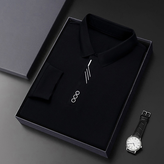 男款 DM 中年假鈕扣翻領Polo衫