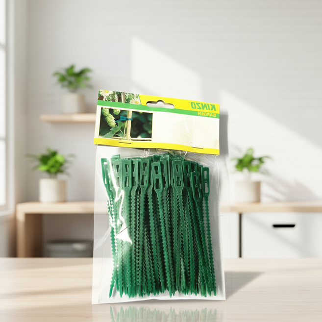 조인메이드 식물 지지대 고정 클립 녹색, 100개