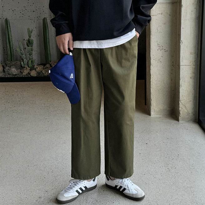 머시따 남성용 사방 스판 코튼 테이퍼드 밴딩 팬츠