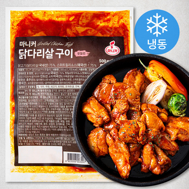 마니커 닭다리살 구이용 핫칠리 (냉동), 500g, 1개