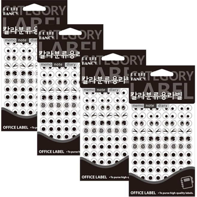 쁘띠팬시 눈알 스티커 20-016, 12개입, 4개