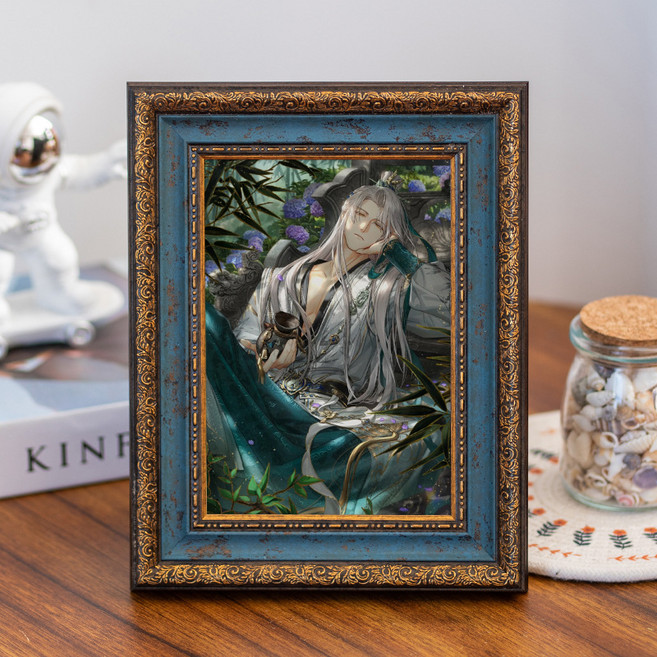 마리조아 복고풍 럭셔리 장식 액자, 1개, 빈티지 청록