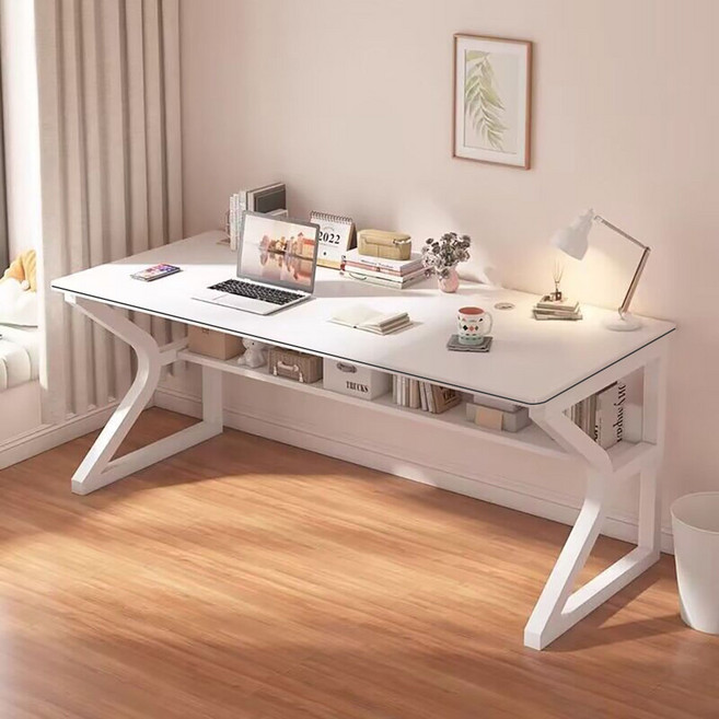 가구느낌 테슬 게이밍 컴퓨터 책상, 화이트화이트