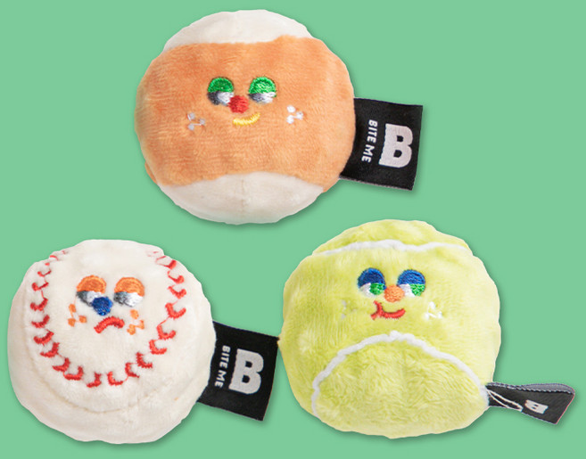 바잇미 미니 스포츠 공 3종 반려동물 장난감, 혼합 색상, 1세트