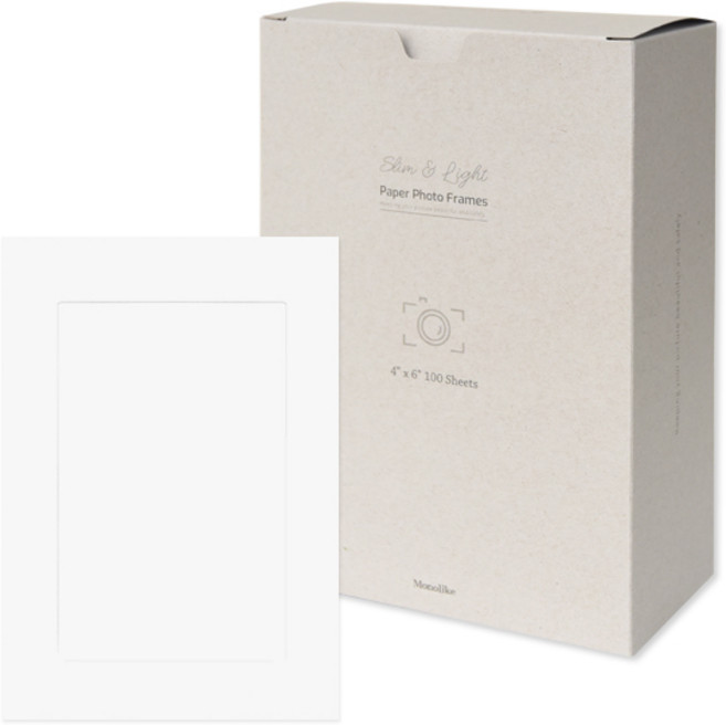모노라이크 슬림 앤 라이트 종이액자 100p, 화이트, 1개