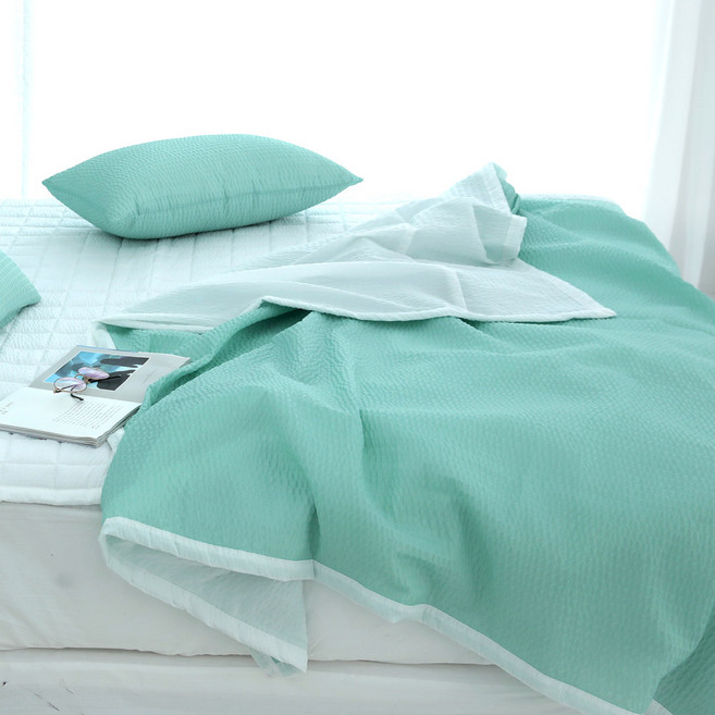 SCOHOme 素色夏季泡泡紗雙層涼被, 薄荷綠
