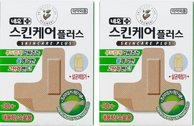 네오 스킨케어 플러스 고탄력 상처밴드, 30개입, 2개