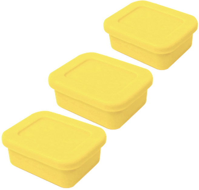 유하우스 삶아 쓰는 실리콘 밀폐용기 옐로 150ml, 3개, 단품