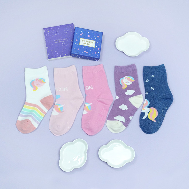 비단길 아동용 J 포니콘 양말 5종 세트