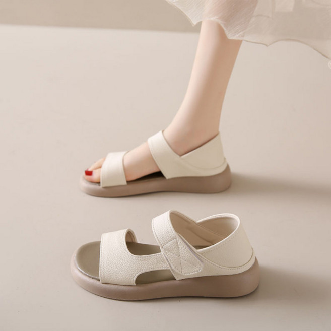 Sunbit 女款 Reina 簡約日常涼鞋, 250, 象牙白