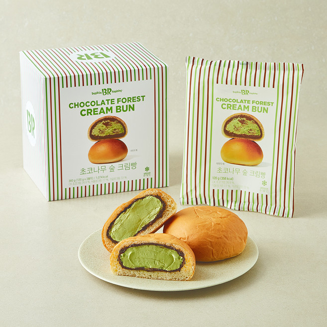 1위 - 배스킨라빈스 초코나무숲 크림빵, 120g, 1개, 3개입