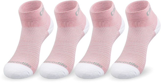 크로커다일 여성용 스포츠 쿠션 리아 단목 양말 CD243 4족, 핑크, 1세트