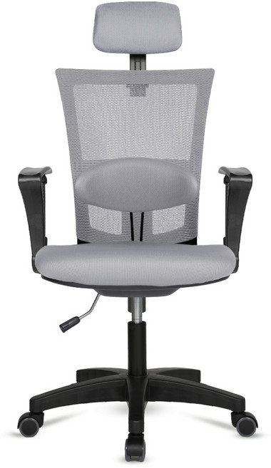 체어포커스 레오 고급형 대요추헤더형 3각팔 블랙바디 L14, 패브릭 올그레이