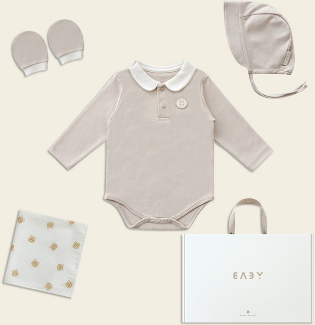 베이비앤아이 유아용 바이오슈트 출산선물 4종 세트