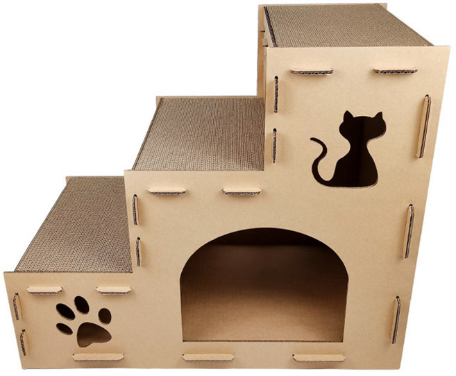 딩동펫 미니멀 스크래쳐 캣타워 3단, 1개