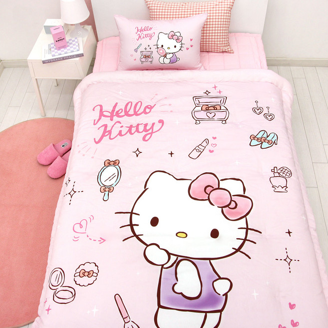 나라홈데코 산리오 아동용 캐릭터즈 순면 차렵이불, 헬로키티퍼퓸