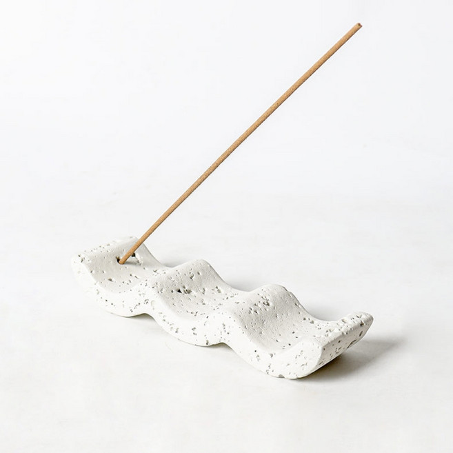 세라믹 웨이브 인테리어 인센스 꽂이 MW0159, 화이트