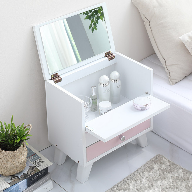 DEKKO FURNITURE NEW 莉莉坐式化妝臺, 白色 粉紅色