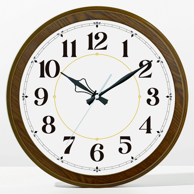 메르헨몬드 국산 노이르 원목 스타일 인테리어 무소음 벽시계, 브라운