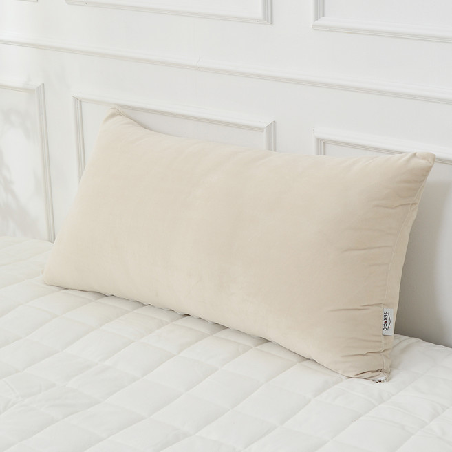 아이닉스 벨라 극세사 침대 헤드쿠션커버 솜포함, 베이지
