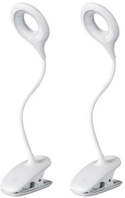 小麥購物 夾式護眼檯燈 插電款 B021 白光 187g 2個, 白色