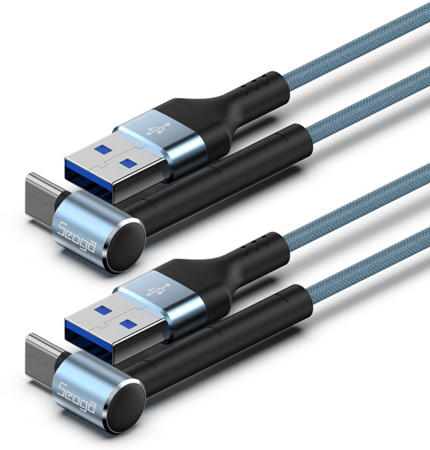 서가 메탈 거치대 C타입 고속충전 케이블, 블루그레이, 2개, 1.5m