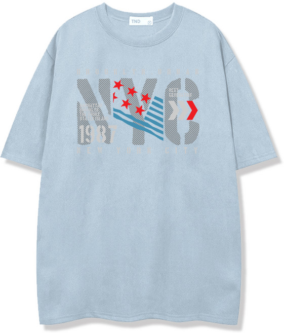 일루소 남녀공용 뉴욕87 피그먼트 오버핏 반팔 면 티셔츠
