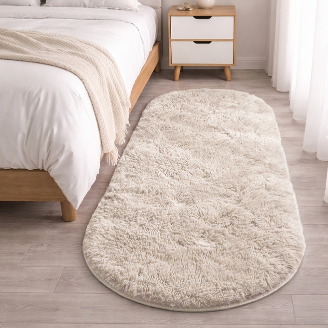 힐링스팟 논슬립 타원형 장모 러그